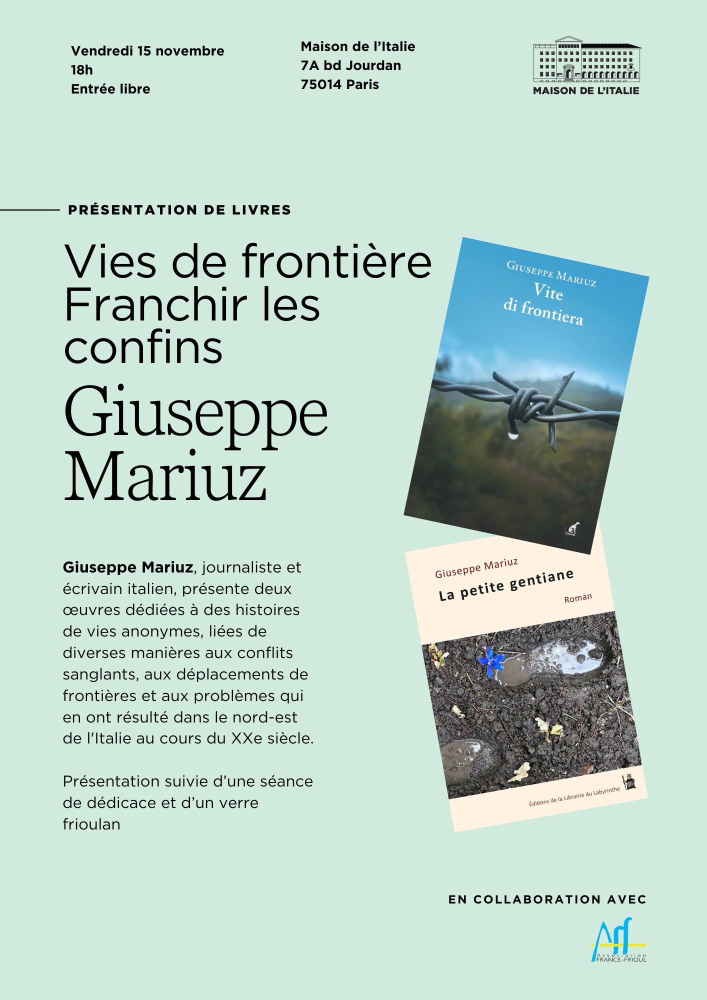 Vies de frontière – Giuseppe Mariuz