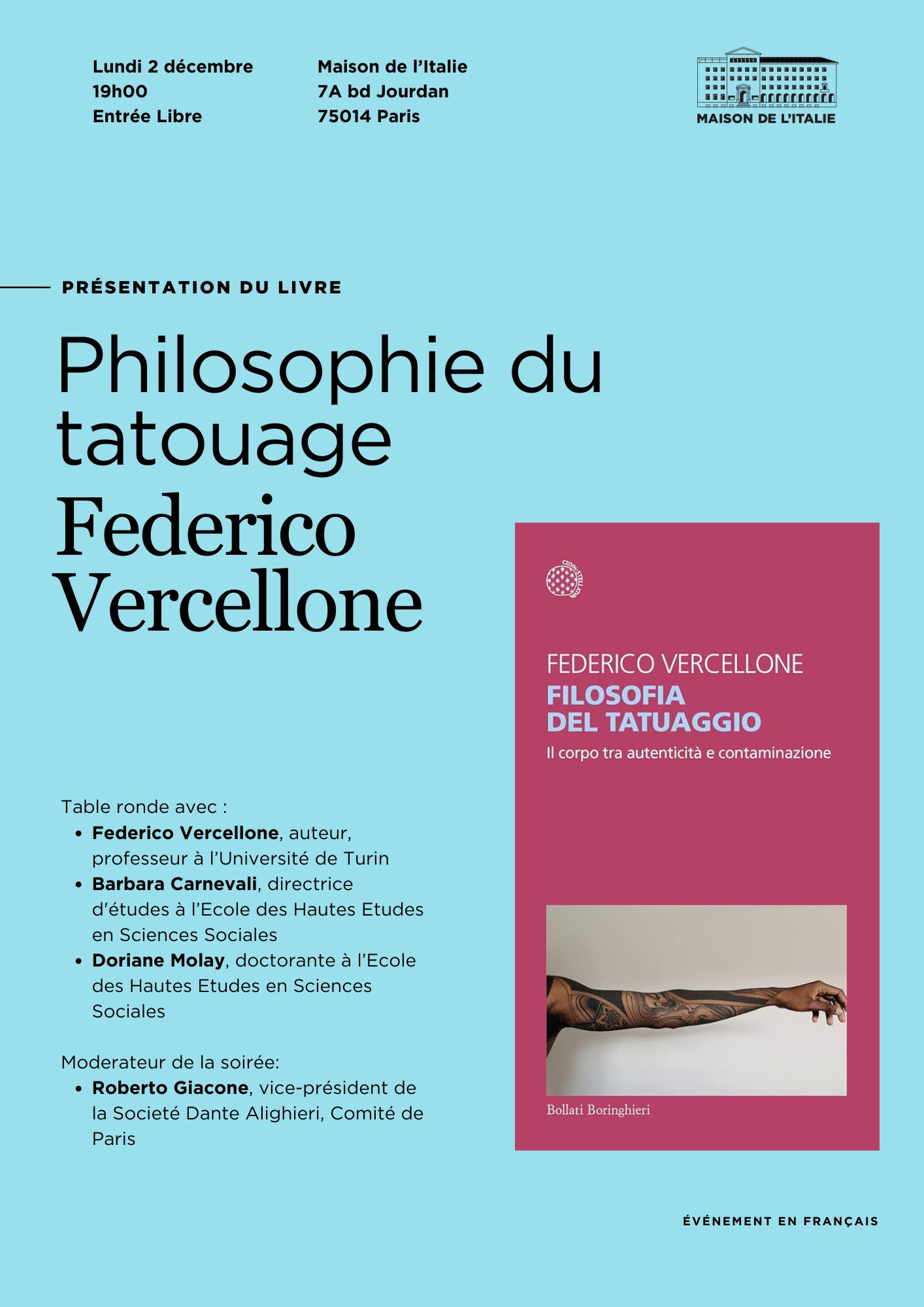 Philosophie du tatouage – Federico Vercellone