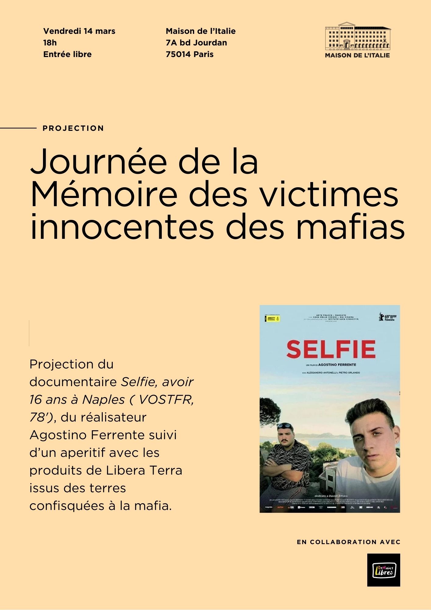 Journée de la Mémoire des victimes innocentes des mafias